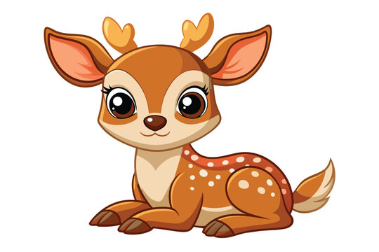 red deer cartoon vector 