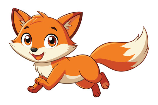 red fox cartoon vector 