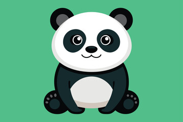 panda bear with bamboo vector 