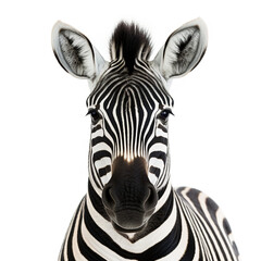 photo of a zebra on a white background сreated with Generative Ai