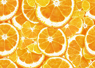 orange slices as bright background, created with generative ai technology