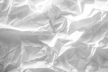 Obraz premium A white background with a wrinkles of paper. The material is crumpled and torn, giving the image a sense of chaos and disorder