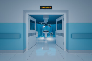 State-of-the-Art Medical Operating Room Prepared for Surgery Procedures