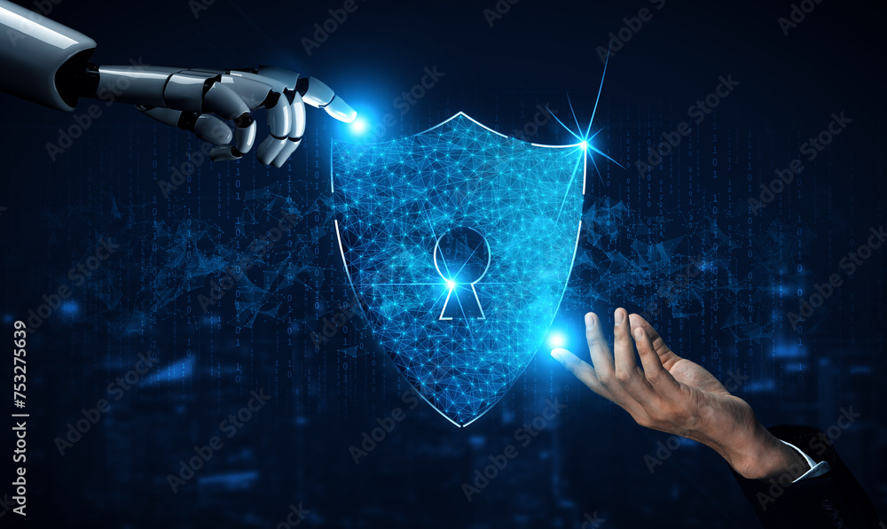Poster xai 3d rendering artificial intelligence ai research of robot and cyborg development for future of p