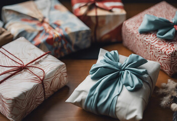 Zero waste gift wrapping traditional Japanese furoshiki style DIY objects