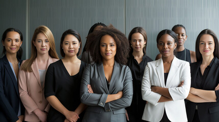 Grupo de mulheres usando terno no escritório - Papel de parede - obrazy, fototapety, plakaty