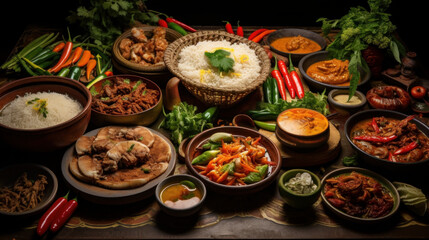 Fototapeta na wymiar Vietnamese and Brazillian cuisine