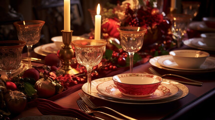 Holiday dinner table