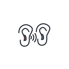 ear icon. vector.Editable stroke.linear style sign for use web design,logo.Symbol illustration.