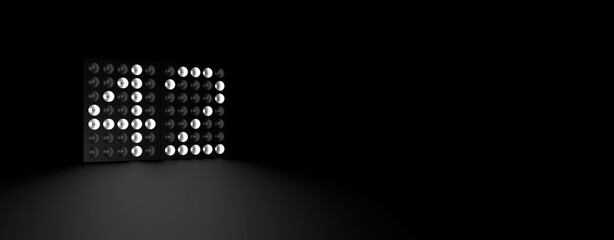 Scheinwerfer-Anzeige zeigt die Zahl 42 © blobbotronic