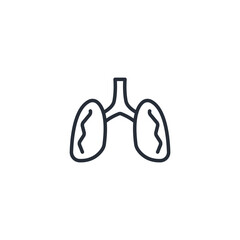 Lungs icon. vector.Editable stroke.linear style sign for use web design,logo.Symbol illustration.