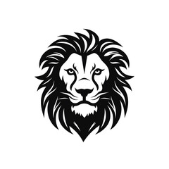 Obraz premium lion black icon on a white background in minimalism сreated with Generative Ai