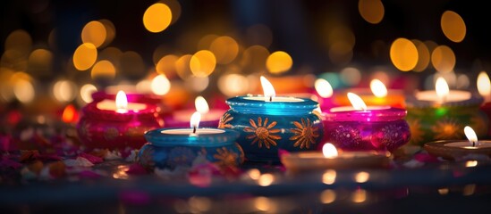 Blurred Diwali lighting decoration