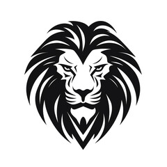 lion black icon on a white background in minimalism сreated with Generative Ai