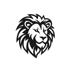 lion black icon on a white background in minimalism сreated with Generative Ai