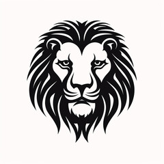 lion black icon on a white background in minimalism сreated with Generative Ai