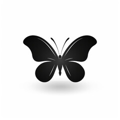 butterfly black icon on a white background in minimalism сreated with Generative Ai