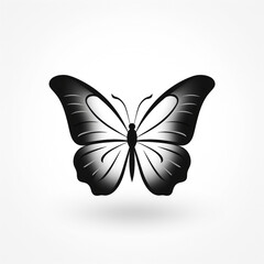 Fototapeta premium butterfly black icon on a white background in minimalism сreated with Generative Ai