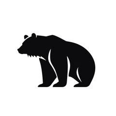 Fototapeta premium bear black icon on a white background in minimalism сreated with Generative Ai