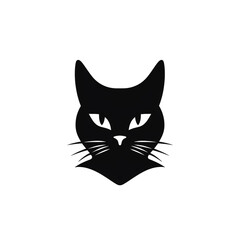 cat black icon on a white background in minimalism сreated with Generative Ai
