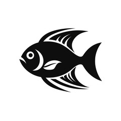 fish black icon on a white background in minimalism сreated with Generative Ai