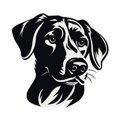 dog black icon on a white background in minimalism сreated with Generative Ai