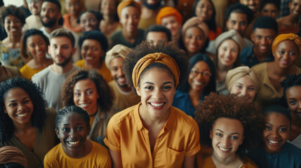 large group of multi ethnic people smiling