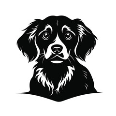 dog black icon on a white background in minimalism сreated with Generative Ai