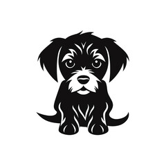 dog black icon on a white background in minimalism сreated with Generative Ai