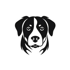 Fototapeta premium dog black icon on a white background in minimalism сreated with Generative Ai