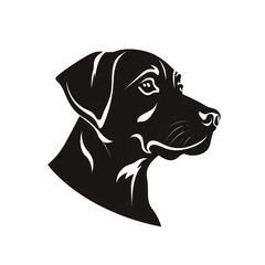 Fototapeta premium dog black icon on a white background in minimalism сreated with Generative Ai