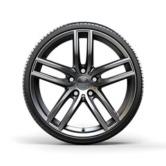 Obraz premium Car Rim white background, car rim, car wheel, car part, Aluminium car rim