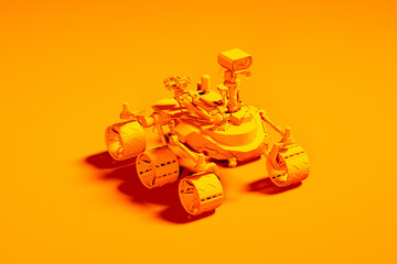 Martian Exploration Rover Model on Homogeneous Orange Surface © Dabarti
