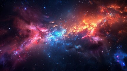 Colorful Space Galaxy Cloud Nebula Starry Night Cosmos Universe Science Astronomy Supernova Background Wallpaper - obrazy, fototapety, plakaty