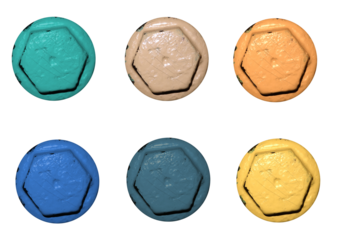 Old large mounting screws on isolated transparent background