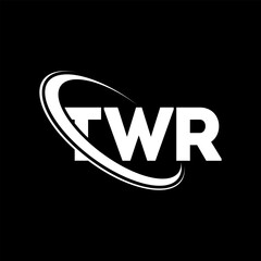 TWR logo. TWR letter. TWR letter logo design. Initials TWR logo linked with circle and uppercase monogram logo. TWR typography for technology, business and real estate brand.