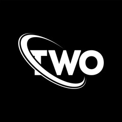 TWO logo. TWO letter. TWO letter logo design. Initials TWO logo linked with circle and uppercase monogram logo. TWO typography for technology, business and real estate brand.