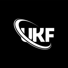 UKF logo. UKF letter. UKF letter logo design. Initials UKF logo linked with circle and uppercase monogram logo. UKF typography for technology, business and real estate brand. - obrazy, fototapety, plakaty