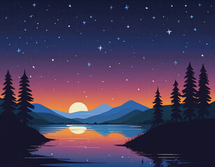 Fototapeta premium landscape with mountains digital art