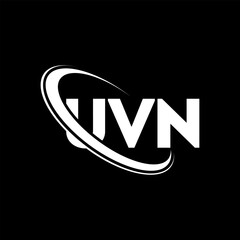 Fototapeta na wymiar UVN logo. UVN letter. UVN letter logo design. Initials UVN logo linked with circle and uppercase monogram logo. UVN typography for technology, business and real estate brand.