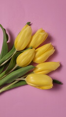 Yellow tulips flowers bouquet, flower shop