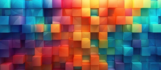 Colorful square geometric pattern for background - obrazy, fototapety, plakaty