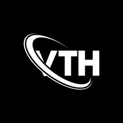Fototapeta na wymiar VTH logo. VTH letter. VTH letter logo design. Initials VTH logo linked with circle and uppercase monogram logo. VTH typography for technology, business and real estate brand.