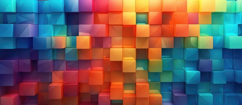 Colorful square geometric pattern for background