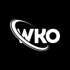 WKO logo. WKO letter. WKO letter logo design. Initials WKO logo linked with circle and uppercase monogram logo. WKO typography for technology, business and real estate brand.