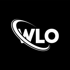 WLO logo. WLO letter. WLO letter logo design. Initials WLO logo linked with circle and uppercase monogram logo. WLO typography for technology, business and real estate brand. - obrazy, fototapety, plakaty