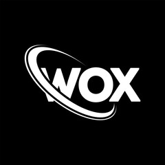 WOX logo. WOX letter. WOX letter logo design. Initials WOX logo linked with circle and uppercase monogram logo. WOX typography for technology, business and real estate brand.