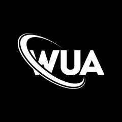 WUA logo. WUA letter. WUA letter logo design. Initials WUA logo linked with circle and uppercase monogram logo. WUA typography for technology, business and real estate brand.