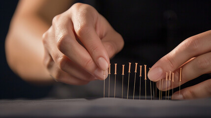 
acupuntura prática que utiliza a aplicação de pequenas agulhas