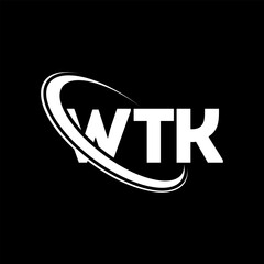 WTK logo. WTK letter. WTK letter logo design. Initials WTK logo linked with circle and uppercase monogram logo. WTK typography for technology, business and real estate brand.